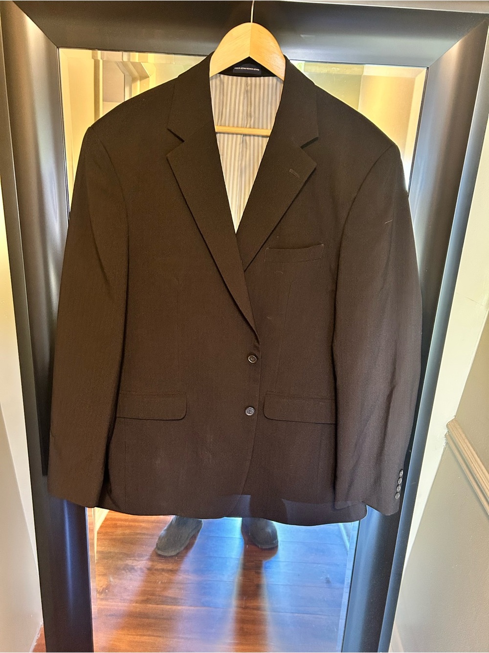 Stafford Black Two-Button Front Notch Lapel, Dual Vents Blazer
